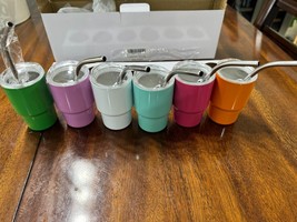 Mini Cup 3OZ Shot Glass Tumblers with Lids and Straws Set of 6 - $26.89 Mini Cup 3OZ Shot Glass Tumblers with Lids and Straws Set of 6 - $26.89