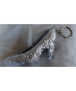 Silver Slipper Acrylic Glitter Key Chain Handcrafted Holiday Festive FRE... - £9.64 GBP