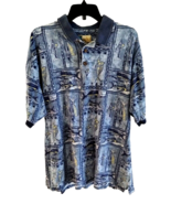 Vintage KAHALA HAWAIIAN FISH ALOHA Coconut  Button Blue SHIRT XL All Ove... - £27.36 GBP