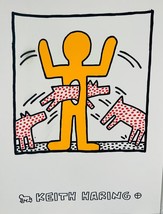 Keith Haring Unbenannt Giclee Aufdruck Cartoon Hunde Springen Kunst,Feuer Sale , - £247.14 GBP
