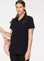 KangaROOS Small Logo Long Length Black Polo Shirt  PLUS Size UK 26 (fm11... - £17.33 GBP