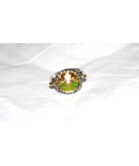 Swarovski Luminous Green Rivoli Silver Ring, adjustable - $16.00