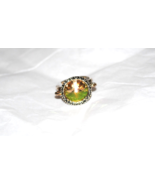 Swarovski Luminous Green Rivoli Silver Ring, adjustable - £12.53 GBP