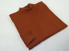 Men's Sweater Knit By BRANGO Turkey Mock Neck Cotton Blend 21050 Tobacco image 2