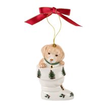 Spode Christmas Tree Collection Puppy in Boot Ornament, Hanging Ornament, Festiv - $14.73+