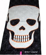 Betsey Johnson LRG TWILIGHT SKULL Spider Webs Black Orange Purple Bath T... - $36.89 CAD