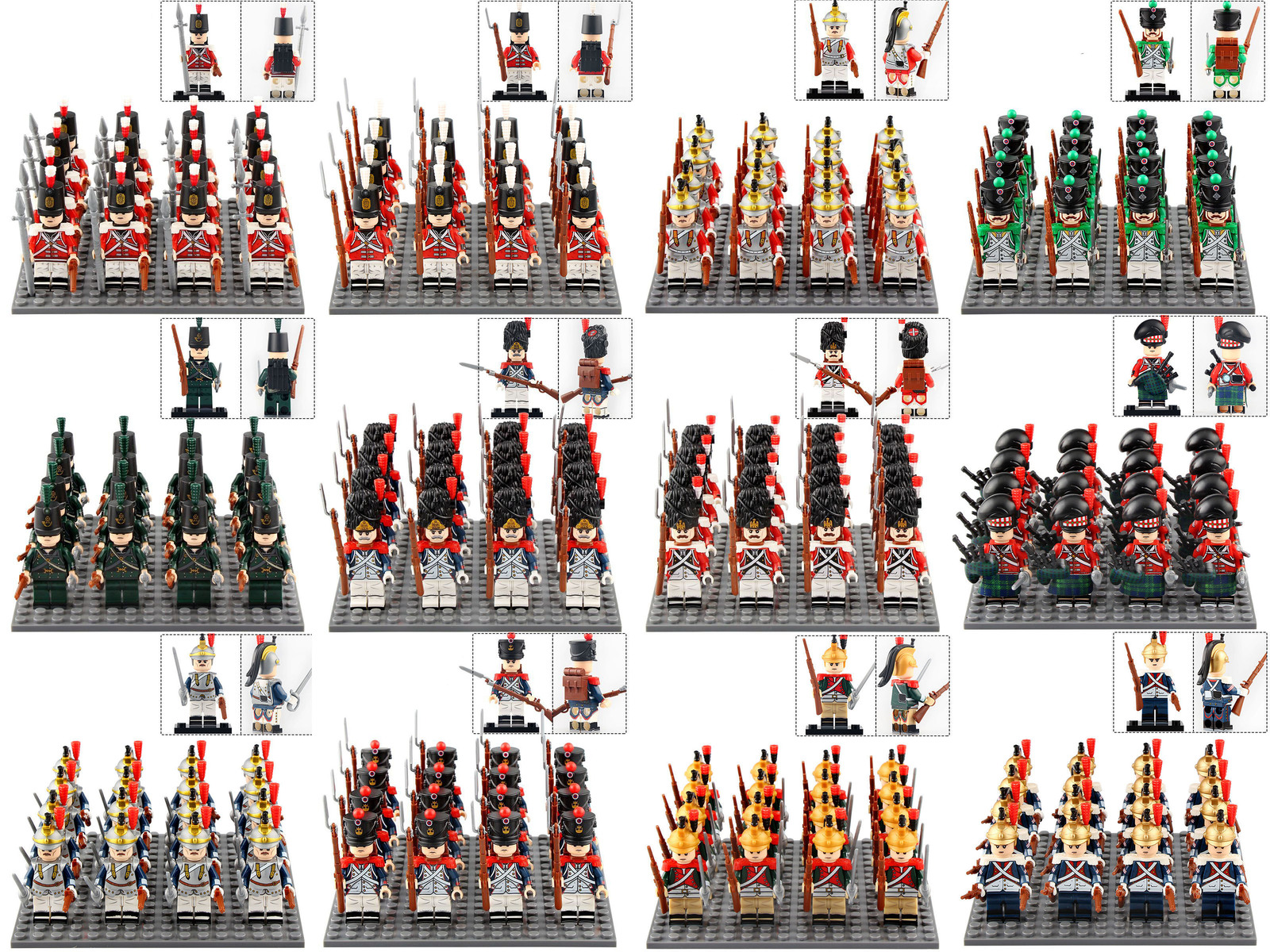 192pcs Napoleonic Wars 6 Countries Custom Army Set Minifigures Toys Gifts - $20.28