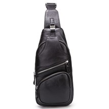 Men Cross body  Backpack Sling Shoulder Chest Bag Genuine Leather Natural Skin T - £43.55 GBP