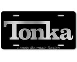 Tonka Inspired Art Gray on Black FLAT Aluminum Novelty Auto License Tag ... - $17.99