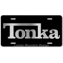 Tonka Inspired Art Gray on Black FLAT Aluminum Novelty Auto License Tag Plate - £14.17 GBP