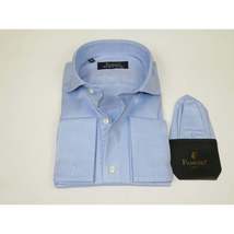 Men's Shirt FAMOZO Turkey 100% Cotton Cut-away Collar French Cuffs FA2 Blue image 5
