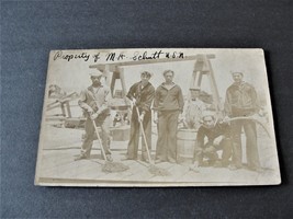 US Navy Sailors Group of (6) People - Real Photo Postcard -VELOX (1901-1914).  - £15.48 GBP