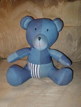 Levi Strauss Target Denim Teddy Bear Plush 10&quot; Blue Jean Decorative Pillow... - £19.77 GBP