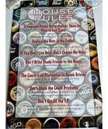 House Rules Beers Mantis Design Fraternity Drinking Classic VTG NEW 24x3... - $291.64 MXN