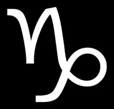 Capricorn Zodiac Sign Logo Car Astrological Astrology Sticker Decal 4&quot; White vc - £3.21 GBP