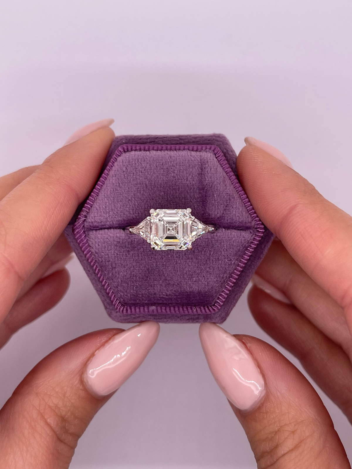 Lab Grown 5.00 Carat IGI Certified E/VVS2 Asscher Cut Three Stone Diamon... - $4,750.00
