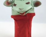 Vintage 1960 Rubber Lamb Chop hand puppet Rare green color w/ red sock - $19.79