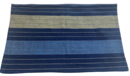 Pottery Barn Lumbar Pillow Sham Cover Blue Green Denim Jean Stripe 16"x26" - $46.57