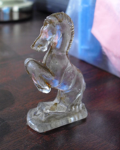 Unique Antique Miniature Glass Rearing Horse Figurine - $25.66 CAD