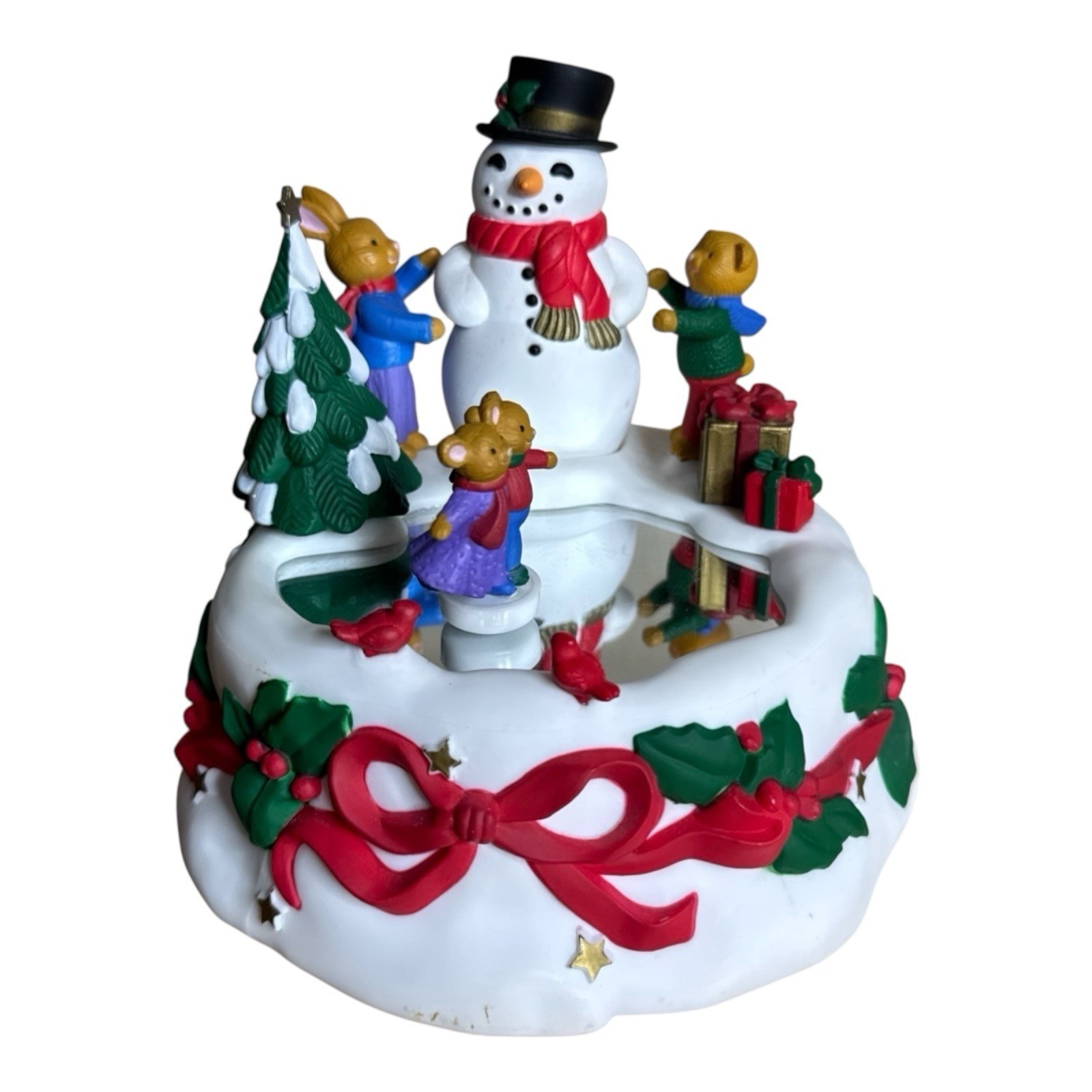 1996 Avon Musical Twirling Skaters Music. GUC Vintage Mice Snowman Chris... - $35.00