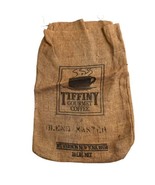 VTG BURLAP TIFFINY GOURMET COFFEE 10lb SACK Mt Vernon New York Blend Master - £10.97 GBP