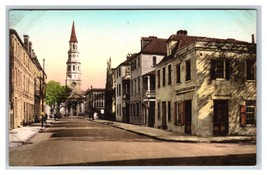 Church Street View South Charleston SC UNP Handcolored Albertype Postcard U21 - £10.88 GBP