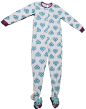 Owls Bird Footed Adult Fleece Pajamas 2XL One Piece Hearts Blue Footed X... - $29.69