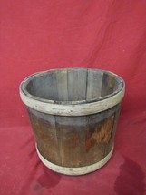 Antique Wooden FIRKIN Farm Bucket With Hand Split Oak Bands - £55.55 GBP