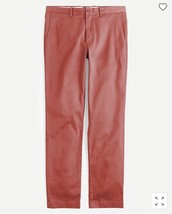 New J Crew Men Stretch Chino Pants 770 Straight Fit Red Pant 35 x 32 Tap... - $44.54