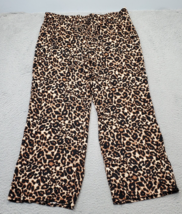 Per Se Lounge Pants Womens Petite XL Multi Leopard Print Loose Fit Tie Waist - £16.10 GBP