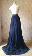 Navy Extra Long Tulle Skirt Custom Plus Size  Wedding Bridesmaid Skirt image 4
