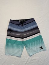 Quiksilver Dry Flight Board Shorts Mens 32” Waist Stripes Lace Up Closure  - $11.65