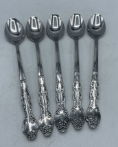 National Stainless Steel NANCY (1 Flower) Iced Tea Spoons Set of 5 - $26.72