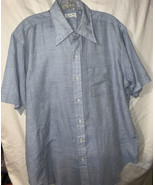 John Wanamaker Men’s Store Short Sleeve Light Blue Vintage Town Shirt Nsv - £15.49 GBP
