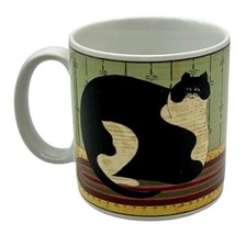 Warren Kimble Fat Cat Mug Sakura NY Oneida Tuxedo Black White 3.5” Coffee Tea - £15.68 GBP
