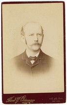 Circa 1880&#39;S Cabinet Card Distinguished Older Man Mustache Dimmers New York, Ny - £9.59 GBP