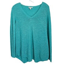 Eileen Fisher Teal Blue Green Organic Linen &amp; Cotton Blend Sweater Womens XS - £25.99 GBP