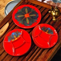 Waechtersbach Vtg RARE Retro 70s Pedestal Cake Plate (4)Divided Fondue Dish MCM - £72.08 GBP