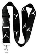 Black and White Jordan Lanyard Keychain ID Badge Holder Quick release Bu... - £6.38 GBP