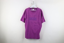 Vintage 90s Calvin Klein Womens 2XL Faded Spell Out One World T-Shirt Pu... - $39.55
