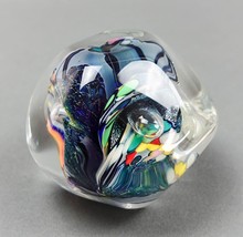 John McDonald Signed Vintage Dichroic Multi Colored Art Glass Paperweight - £108.26 GBP