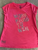 Everlast Sport Girls Hot Pink WORK HARD TO WIN Short Sleeve Athletic Shi... - $8.33