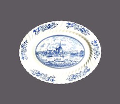 Johnson Brothers Tulip Time Blue oval meat serving platter made in England. Flaw - £58.04 GBP