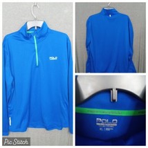 Polo Sport Men&#39;s Performance Pullover Extra Large Blue Long Sleeve Quarter Zip - $18.49