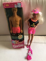 1992 Mattel Glitter Beach Make up Barbie Doll &amp; Sun Jewel Barbie Ken  Do... - £60.19 GBP