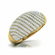 1.50 Karat Moissanit Verlobung Cluster Damen Ring 10K Massiv Gelbgold - £518.02 GBP