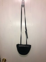 Pebbled Leather Small Crossbody Purse Black Adjustable Strap - £11.04 GBP