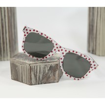 Saint Laurent Red Stars Silver Glitter Logo Acrylic Square Sunglasses NW... - £128.68 GBP