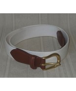 Coach belt 34&quot; / 85 cm, 3880, White &amp; Leather brass buckle - $437.36 MXN