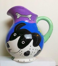 Vintage Happy Dog and Cat Dog Pitcher Chaleur Art by Gleff - £34.81 GBP